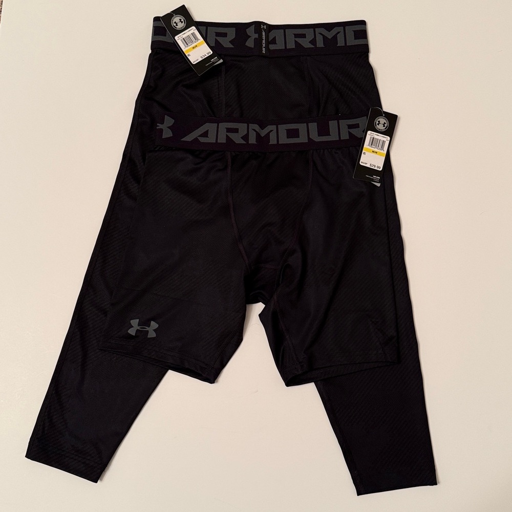 Under Armour Black Athletic 3/4 Leggings and long boxer briefs